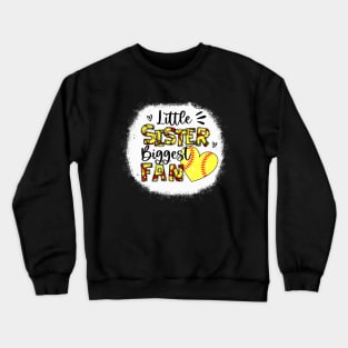 Softball Sister Shirt Little Sister Biggest Fan Crewneck Sweatshirt